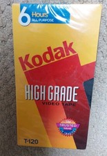 Kodak Blank VHS Tape High Grade T-120 6 Hours Never Used Sealed