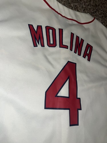 MLB St. Louis Cardinals 2013 NL Champions SGA Yadier Molina Trikot Creme Herren XL - Bild 7 von 7