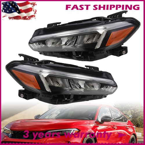 Pair Led Headlight Assembly Left+Right For 2022 2023 Honda Civic Sedan