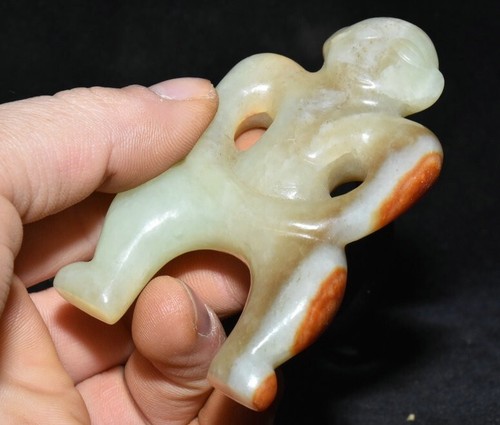 Pendentif vente en gros statue femme humaine peuple jade Hetian culture chinoise Hongshan 3,7"
