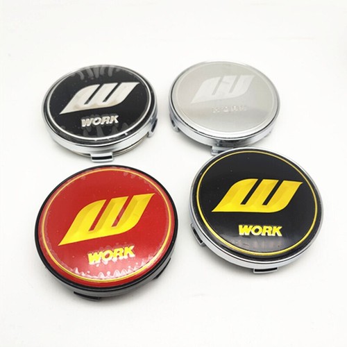 4 pcs 60 mm for W WORK Black Golden Alloy Wheel Center Caps Hub Caps Rim Caps - Picture 3 of 8