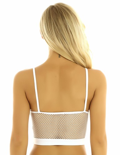 Women Mesh Tank Top Vest Blouse Transparent Crop Top Fishnet T-Shirt Cami Top - Bild 12 von 28