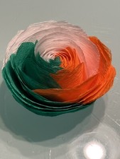 Set Of 8 Handmade Crepe Paper Flowers     IRISH Party Decor Streamer 2  Inch