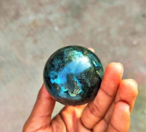Large 50MM Natural Green Labradorite Crystal Healing Metaphysical Sphere Ball - Picture 6 of 9