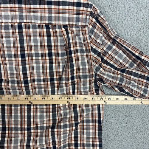 Carhartt Shirt Mens Medium Black Orange Plaid Long Sleeve Relaxed Fit Workwear - Picture 7 of 9