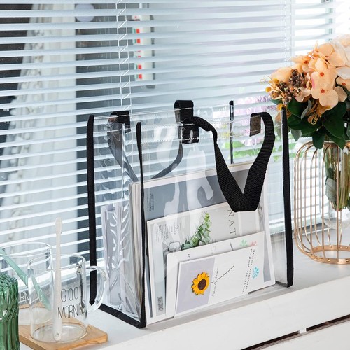 20 Pack Clear Tote Bags 12 x 12 x 6, PVC Plastic Bag With Handles for... - Picture 5 of 8