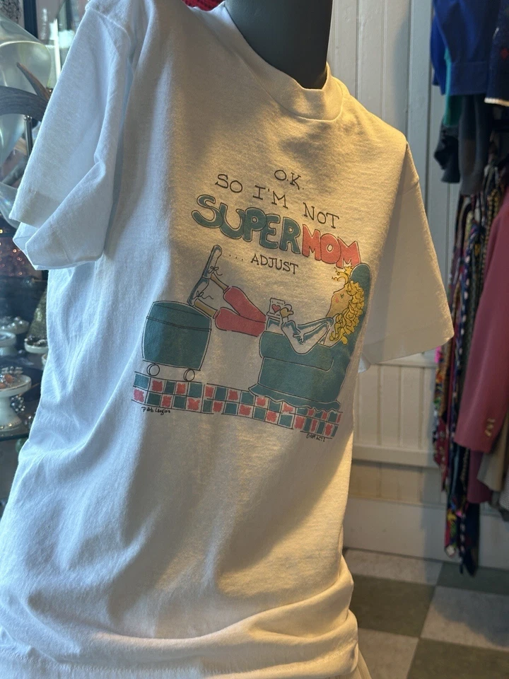 Camiseta Screen Stars Mamá Años 80-Puntada Única-Mediana-Gráfica-Novedad Camiseta-Dibujos Animados Foto 2 de 4