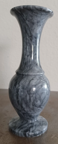 Vaso in marmo grigio alto 7,77" vintage - Foto 4 di 24
