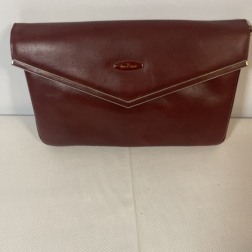 Bolso de Hombro Etienne Aigner Vintage Hecho a Mano Cuero Borgoña Doble Compartimento - Imagen 8 de 14