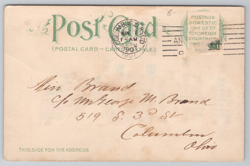 St. Louis MO City Hall, Hold to the Light Missouri Postcard Postmarked 1907 - Picture 3 of 7