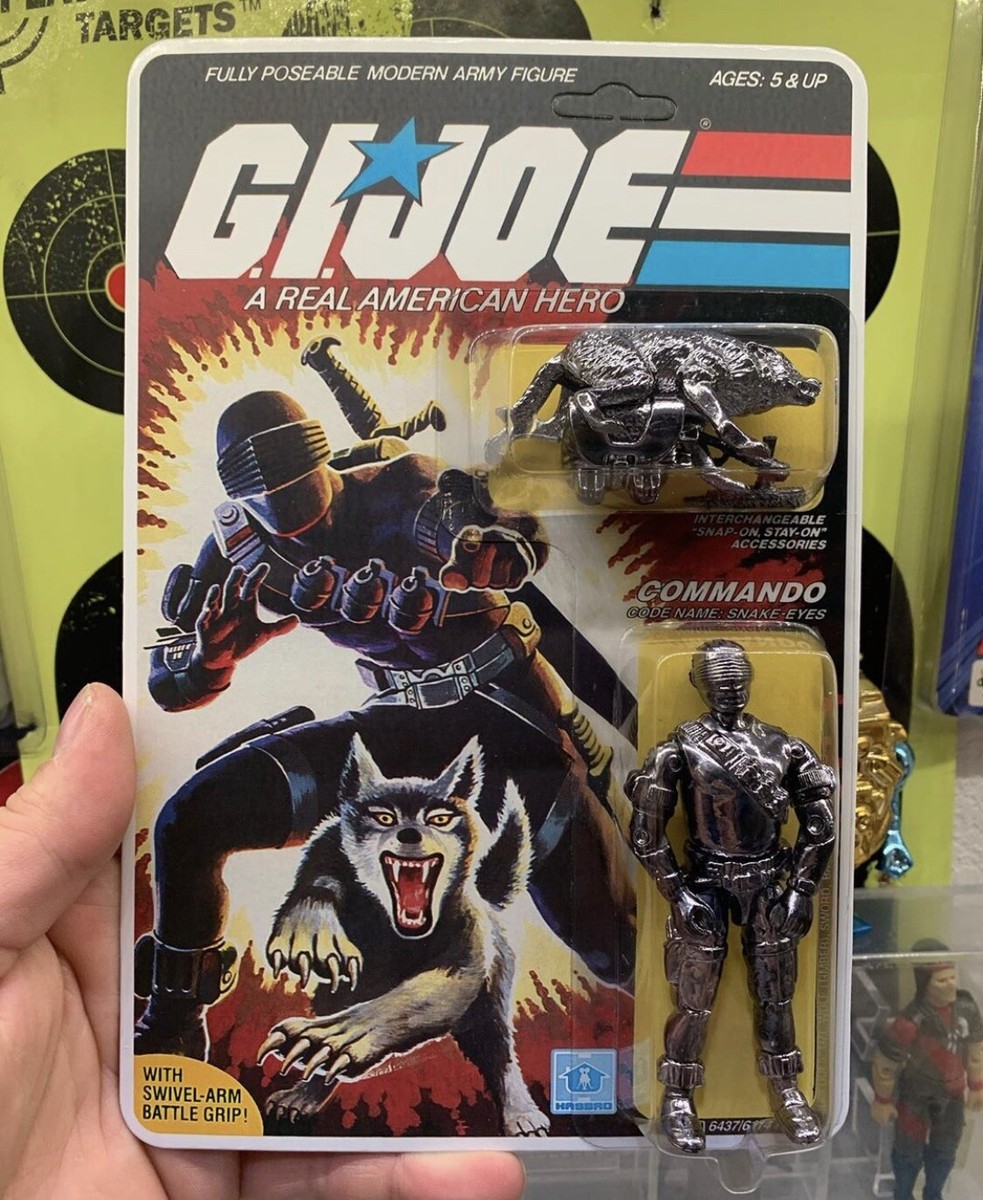 GI Joe Cobra 1985 Snake Eyes Carded Smoke Mirrored Chrome C9