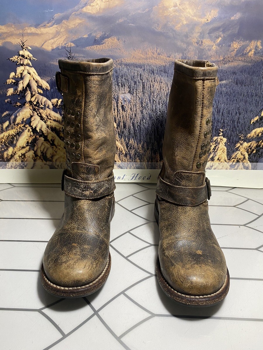 Bed Stu Cobbler Series Ankle Boots Distressed Brown Leather  display picture 1