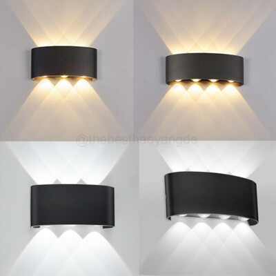 LED Wandlampe Wandleuchte Außenlampe IP65 Außenlicht mit COB Birne Heller Licht