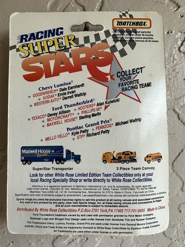 Matchbox 1992 carreras super estrellas #3 Dale Earnhardt chevy lumina GM GOODWRENCH - Imagen 2 de 3