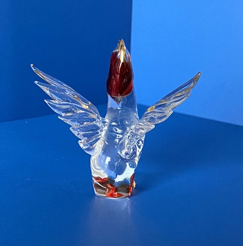Kunstglas Miniatur Pelikan Vogel Gold Akzent Handgeblasene Flügelspannweite - Bild 4 von 10