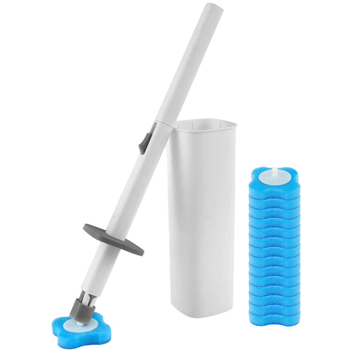 Toilet Brush Set with 14 Toilet Brush Refills Reusable Toilet Brush with TM - Picture 8 of 12