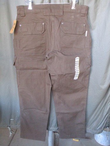 Pantaloni cargo marroni Duluth Trading FLEX FIRE HOSE nuovi con etichette, taglia 34 vita x 32 cuciture interne - Foto 5 di 11