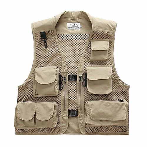 Womens Men Mesh Utility Vest Jacket Waistcoat Fishing Gilet Multi Pocket Fashion - Picture 16 of 17