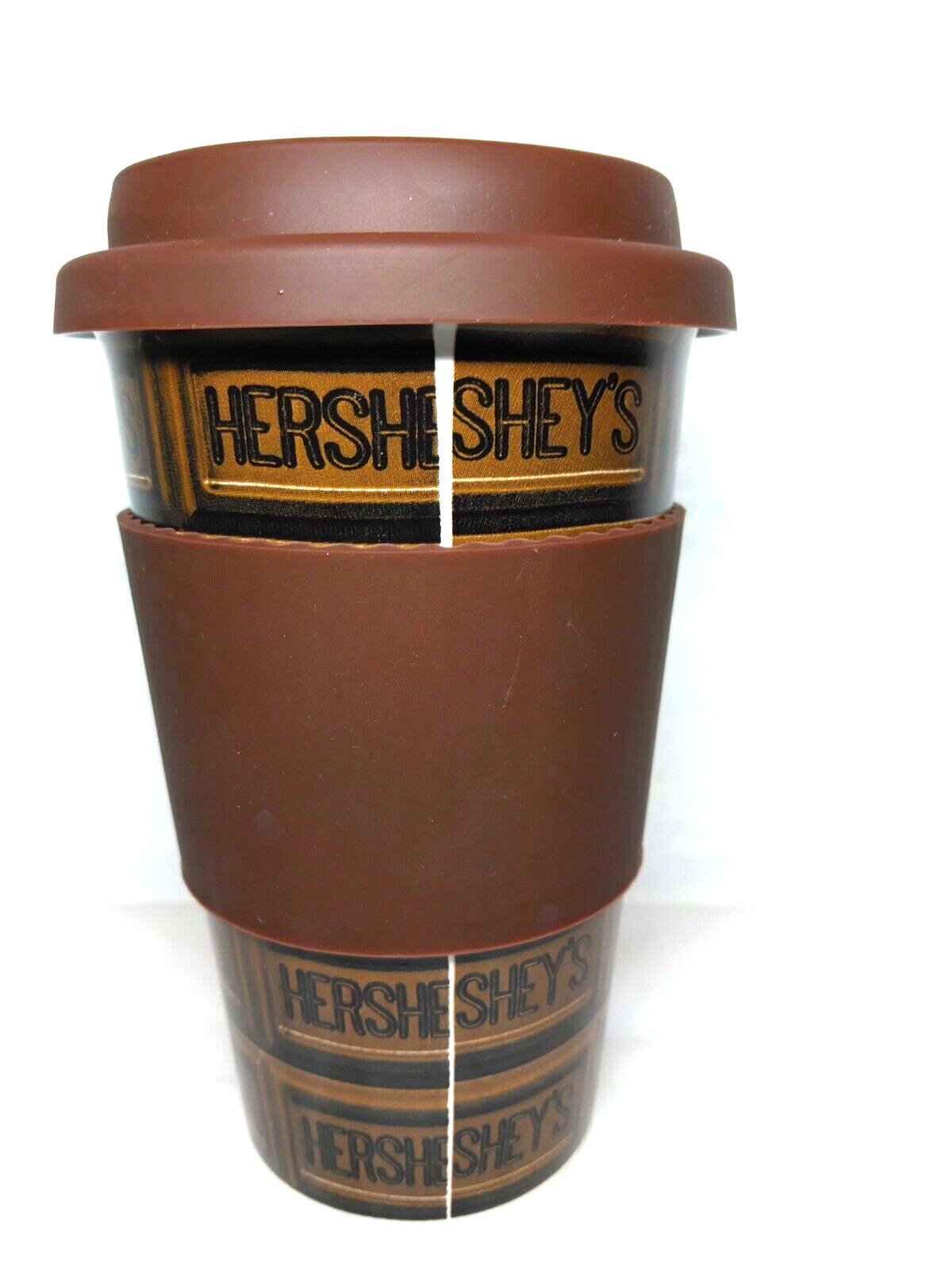 Hershey’s Ceramic Coffee/Porcelain Cup Travel Mug 12oz Silicone Grip + Lid eBay