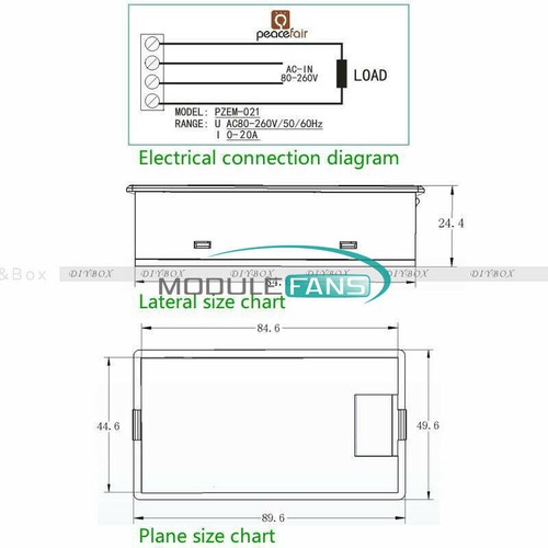 AC 80-260V/DC 6.5~100V 20A 50A 100A Panel Display Volt Amp Power Watt Meter LCD - Picture 17 of 41