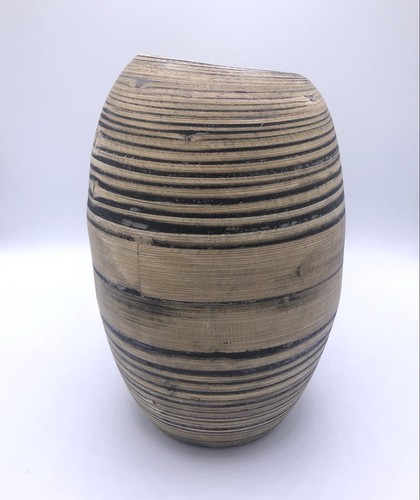 Bamboo Cocoon Vase 8in Flower Vase 8” Holds Flowers, Modern, NEW
