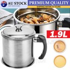 <!--F#f_0-->Stainless Steel Oil Strainer Dripping Container Fry Lard Pot Jug Strain With Lid<!--F/-->