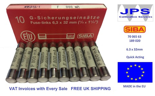 SIBA 7006563 6.3x32mm Fast Acting 189 020 - Pick Your Rating type F 500V Pk5/10 - Picture 17 of 46