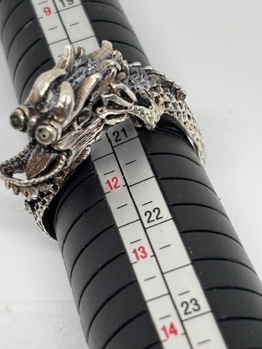 Vintage Dragon Ring 925 Sterling Silver Fantasy Figural Asian Sz 10-11 6grams - Bild 5 von 8