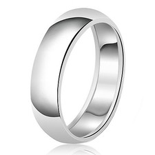 Sterling Silver 925 Couples Plain Comfort Fit Wedding Band Ring 8MM FREE ENGRAVE