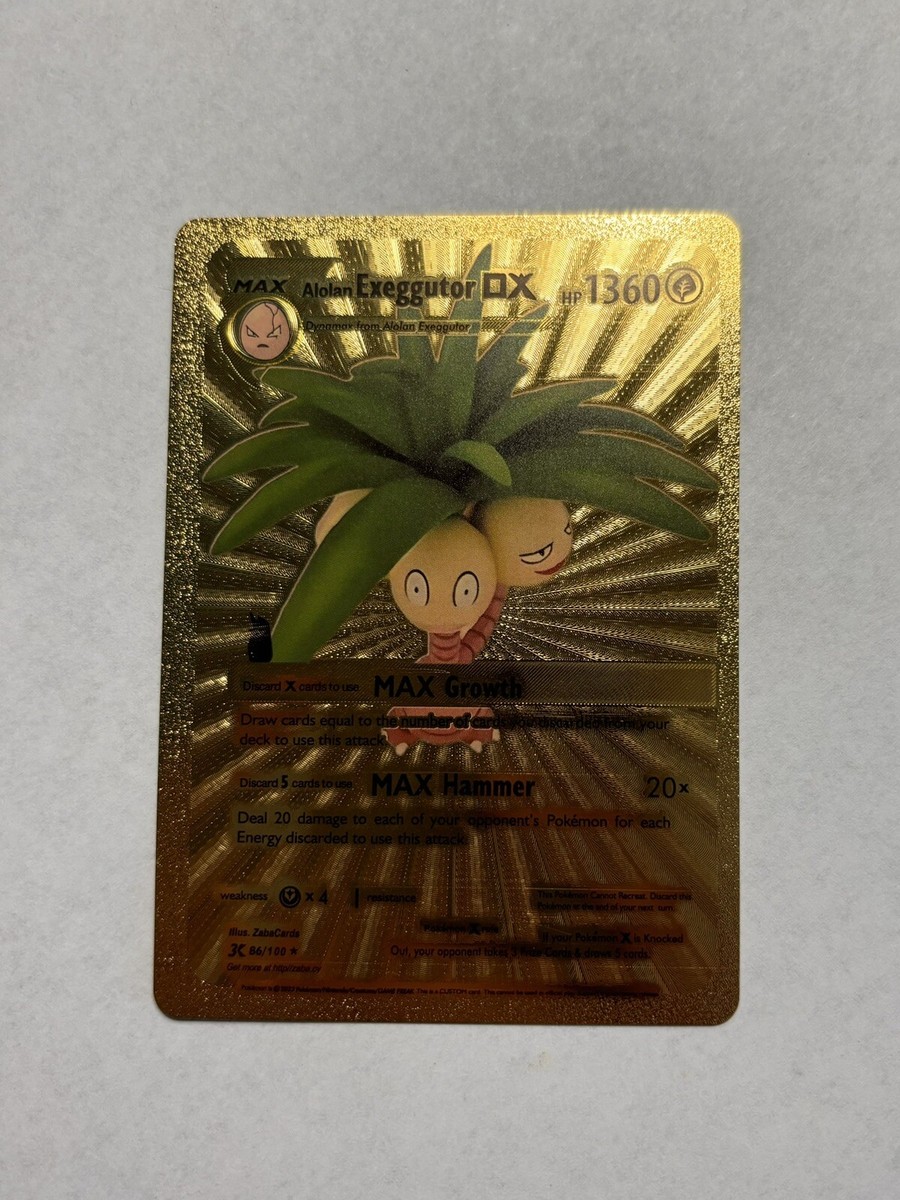 Alolan Exeggutor DX 86/100 HP1360 Gold Foil Fan Art Display Card