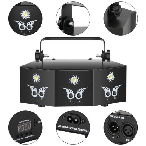 Stage Lighting 9-EYE Laser Light DMX Scan Projector Strobe Disco Lights W/Remote - Picture 3 of 8