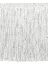 Optical White 8/" Chainette Sequin Trim Platinum Daisy By The Yard