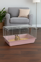 Zoopaul HasenkäFig Rosa 78X47X37Cm KäFig Nagetiere Hase Rabbit Kanninchen