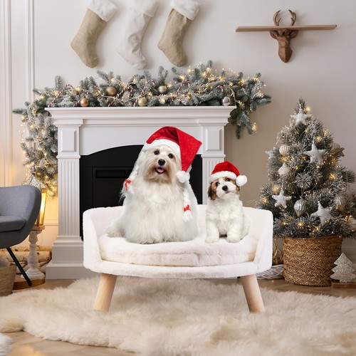 Sofá cama para gato cálido tela de felpa silla de anidación de mascotas camas taburete cojín almohadilla lavable - Imagen 12 de 18
