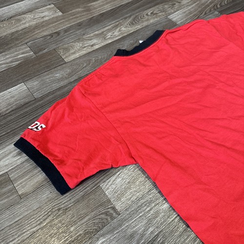 Vintage Nike Cincinnati Reds Shirt Men’s Medium Red Black Center Swoosh Ringer - Picture 7 of 8