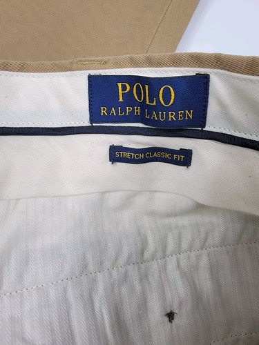 NEW Polo Ralph Lauren Stretch Classic Fit Chino Pants Cotton Mens 38x36 Tan Tall - Picture 4 of 10