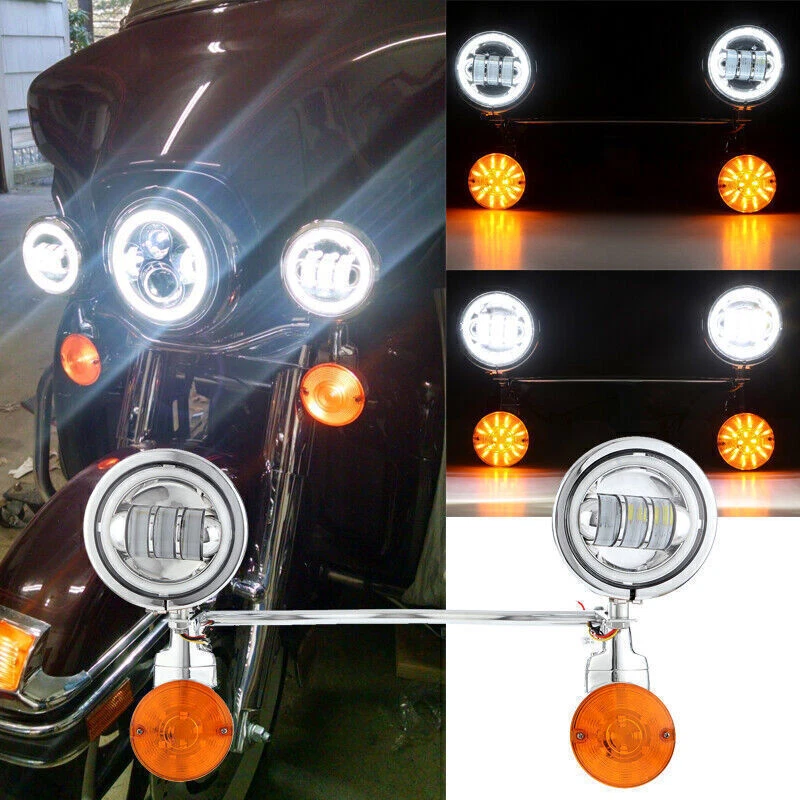 Passing Light Bar Turn Signals Light For Yamaha Road Star XV 1600 1700 Silverado Foto 3 de 4