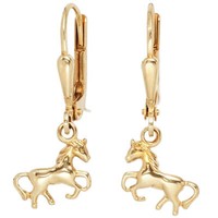 Ohrringe OhrhäNger Boutons Pferd Pferde 333 Gold Gelbgold Ohrschmuck Kinder