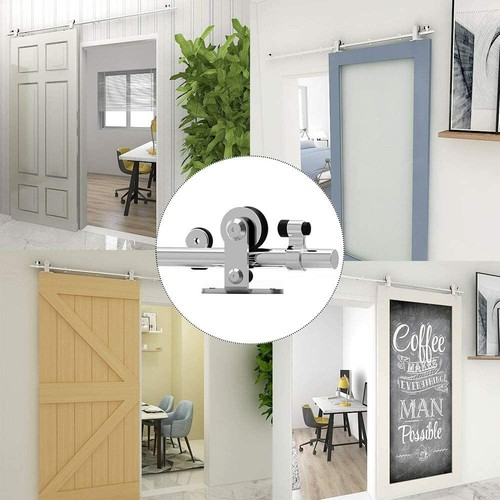 Kit de herrajes para puerta de granero corredera de acero inoxidable CCJH 4""-18"" pista para puerta de madera - Imagen 47 de 244