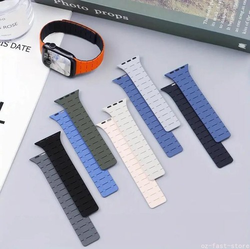Magnetic Sports Band For Apple Watch Ultra 2 10 9 8 7 6 5 4 38-49 Silicone Strap - Picture 16 of 39