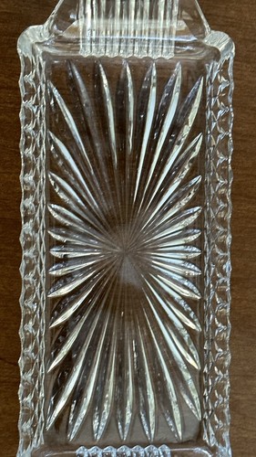 3-Piece Vintage Clear Heavy Cut Glass Creamer, Sugar Bowls + Tray Set•Heavy VGC - Picture 10 of 12