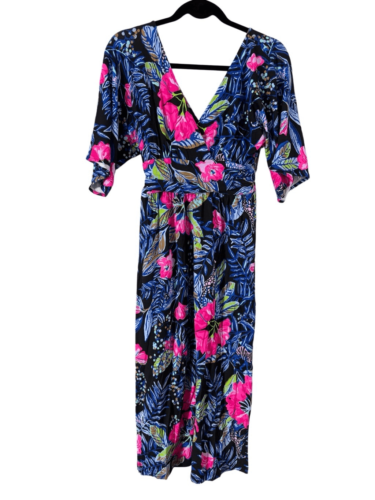 Abito midi Lilly Pulitzer Parigi manica a gomito taglia XS onice righe guadagnate nuovo con etichette - Foto 2 di 12