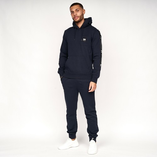 Mens Crosshatch Hoodie Pullover Fleece Jersey Hooded Jumper Sweater Winter Top - Picture 11 of 26