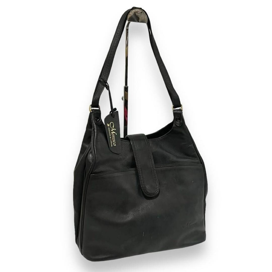 Moresco Kawano One Shoulder Bag Black Leather Semi-Shoulder bag 