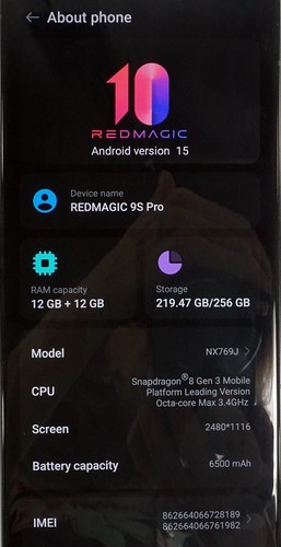 Teléfono para juegos REDMAGIC 9S Pro 12 GB + 256 GB Sleet (negro) NX769J desbloqueado - Imagen 2 de 7