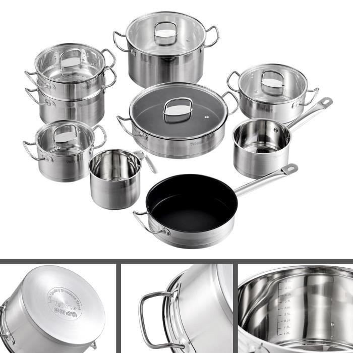 Batterie de cuisine, série Mayne Quotidiennement, batterie de cuisine en acier V Batterie de cuisine, série Mayne Quotidiennement, batterie de cuisine en acier V