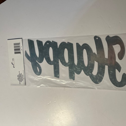 Neu ~ Metall Wort HAPPY ~ verzinkt ~ 11”x5,1” ~ Basteln Zum Selbermachen Schild ~ Löcher zum Aufhängen - Bild 5 von 5