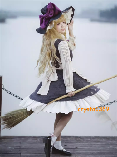 Abito cosplay TouHou Project Kirisame Marisa a maniche lunghe costume donna abito - Foto 2 di 17