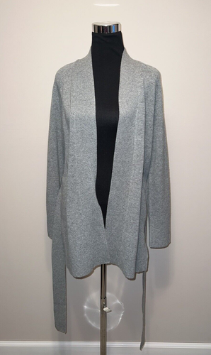 $545 NWT Theory Malinka Soft Cashmere Open Front Belted Husky Cardigan sz M - Picture 11 of 17