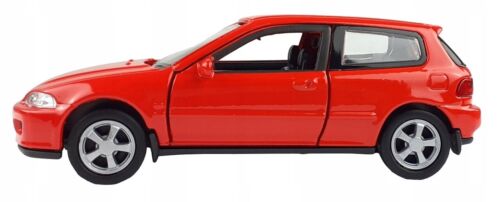 WELLY DieCast 1:34 HONDA CIVIC 1992 ROSSO Nuovo Modello Auto Metallo in Scatola - Foto 12 di 13